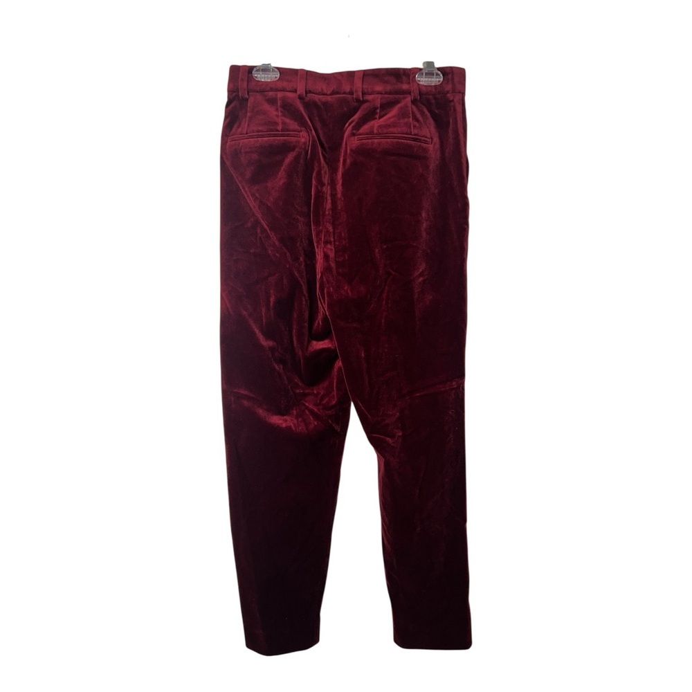 The Kooples Burgundy Velvet Slim Pants Trousers Size 38 NWT - Picture 3 of 12